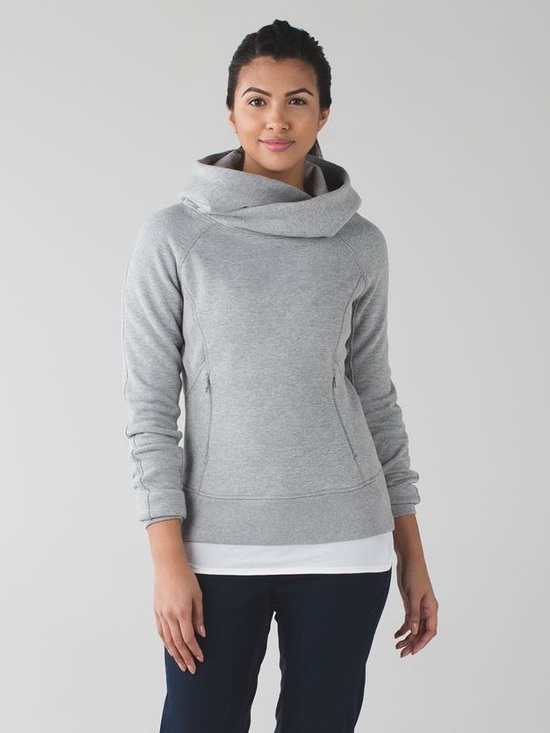 lululemon athletica Sweaters - Lululemon Heather Gray Under Wraps Pullover Hoodie Size 8